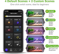 hygger 60W Smart Aquarium Light, Bluetooth LED Light with App Control, Full Spectrum Fish Tank Light with 24/7 Lighting Cycle, 5 Modes, Adjustable Timer, for 48"-55" Freshwater Planted Tank