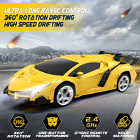 Dolanus Remote Control Car, Transform Robot, Boys Toys Gifts - Yellow - image 2