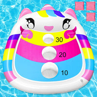 JOINBO inflatable shark pool cornhole board floating with 3 bean bags - view 2