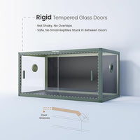 50 Gallon Bearded Dragon Tank, Reptile Enclosure for Easy Maintenance, Front Opening Reptile Tank with Top Screen Ventilation & Glass Sliding Door 36''x18''x18''