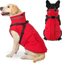 Dogcheer Dog Coat with Harness - Red / XXX-Large(Chest:42.9"Back:26.8" Neck:26.8")