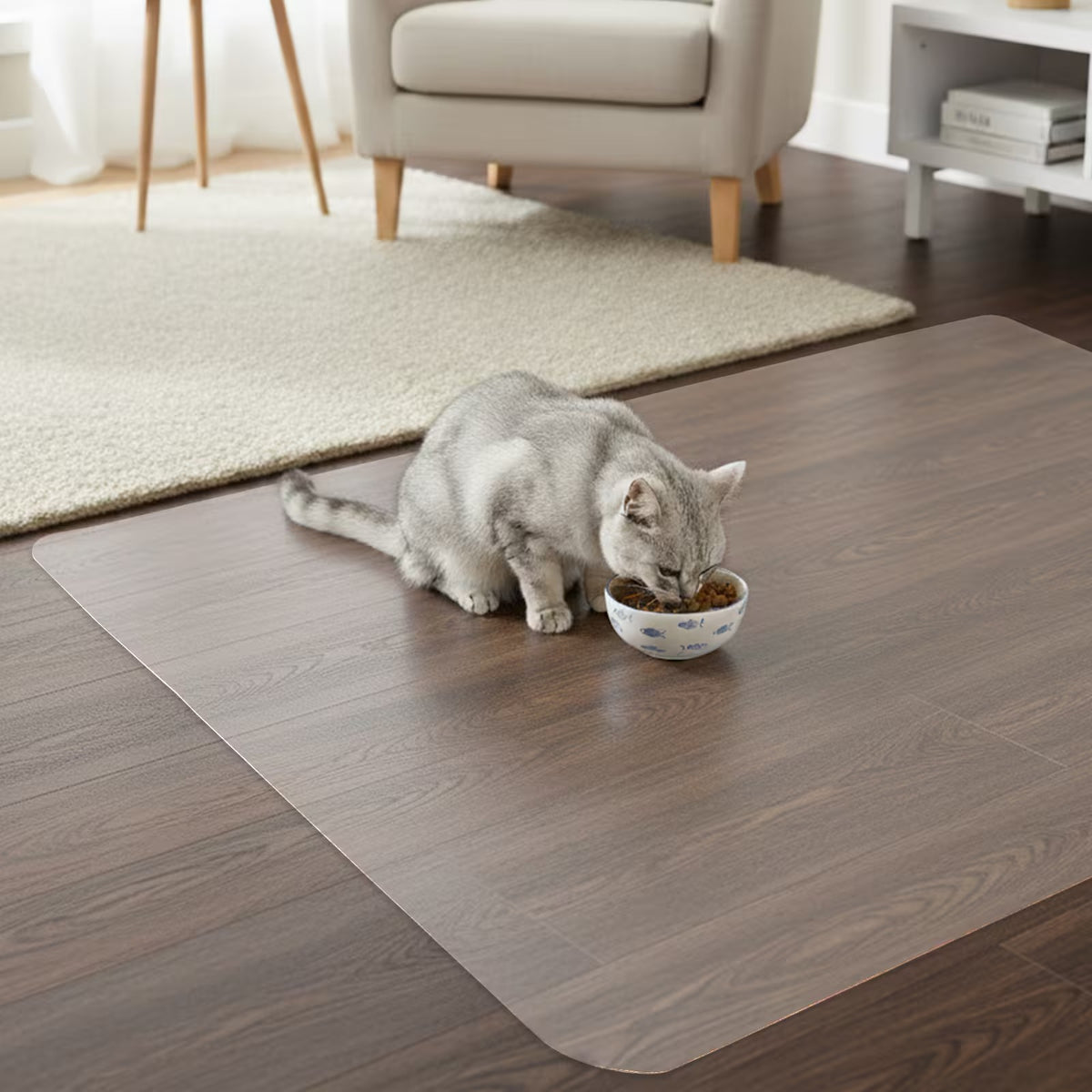Frosted PVC Floor Mat -1.5mm Anti-Scratch Waterproof Pet Floor Mat For Dog Cat Feeding Area & Kennel Floor