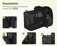 Pecute Pet Carrier Backpack, Large Cat Carrier Backpack, Expandable Cat Backpack with Breathable Mesh for Medium Large Cats, and Small Dogs, Dog Backpack Carrier for Travel Hiking Black