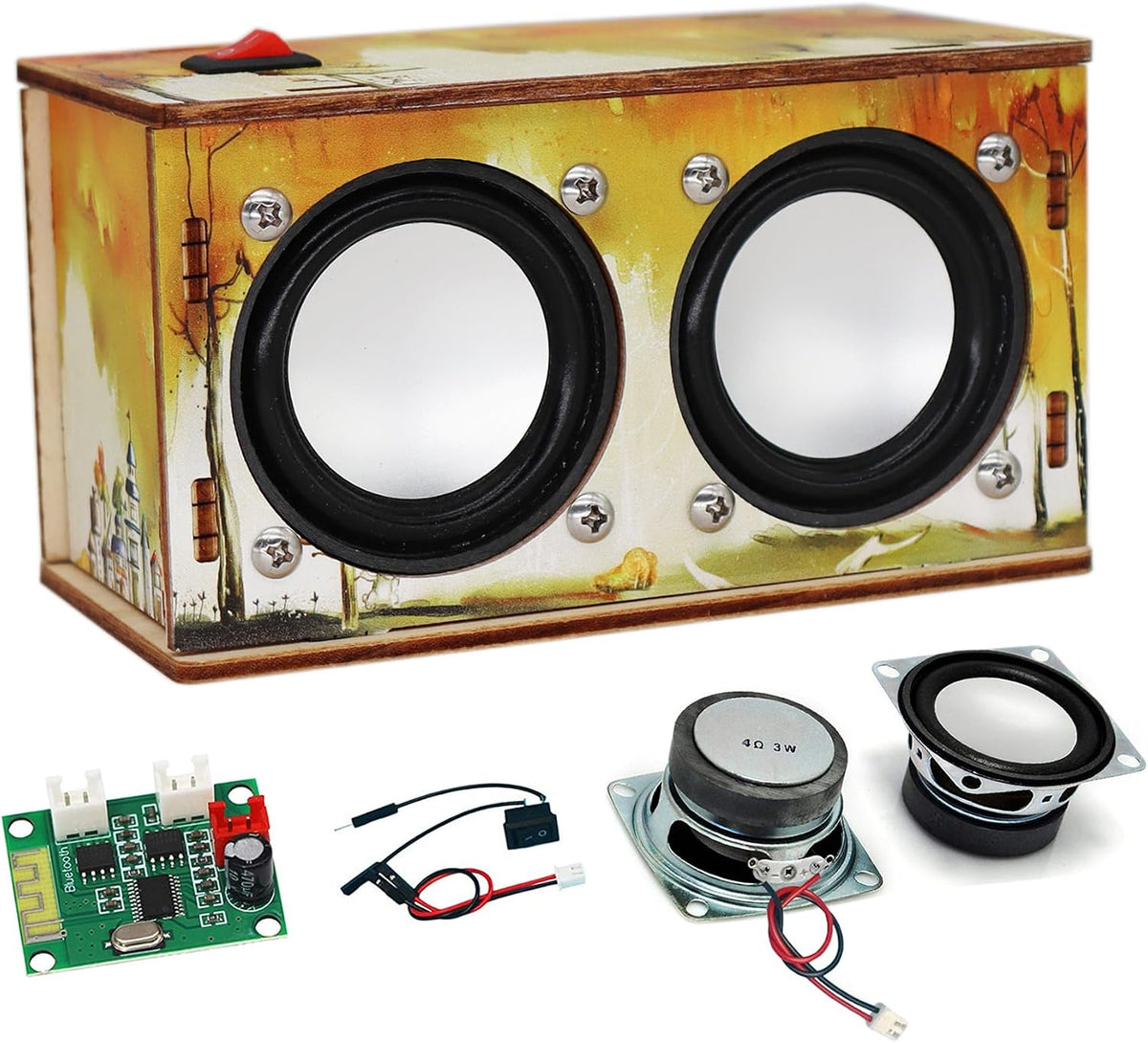 Teen Boy Gifts -DIY Bluetooth Speaker Kit -STEM Science Electronics - Printed Dual Speakers