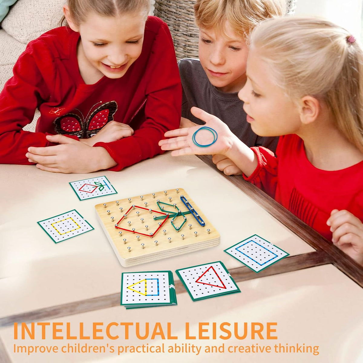HEELWIRE Wooden Geoboard, Montessori Toy - 6*6*0.6 in - image 4