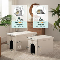 MEEXPAWS Cat Litter Box Enclosure Furniture Hidden, Cat Washroom Bench Storage Cabinet |Large 25.6'' x 17.7'' x 17.7''| Dog Proof | Waterproof Inside/Easy Clean | Easy Assembly | Odor Control(Black)