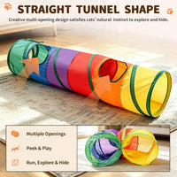 iCAGY Cat Tunnel for Indoor Cats Kittens Rabbits - Rainbow / Single Tunnel - image 3