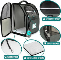 PetAmi Dog Backpack Carrier for Small Large Cat, Pet, Puppy, Ventilated Pet Hiking Backpack Travel Bag, Airline Approved Cat Backpack Carrier, Camping Biking Dog Bag Up to 18lbs Pet, Dark Grey