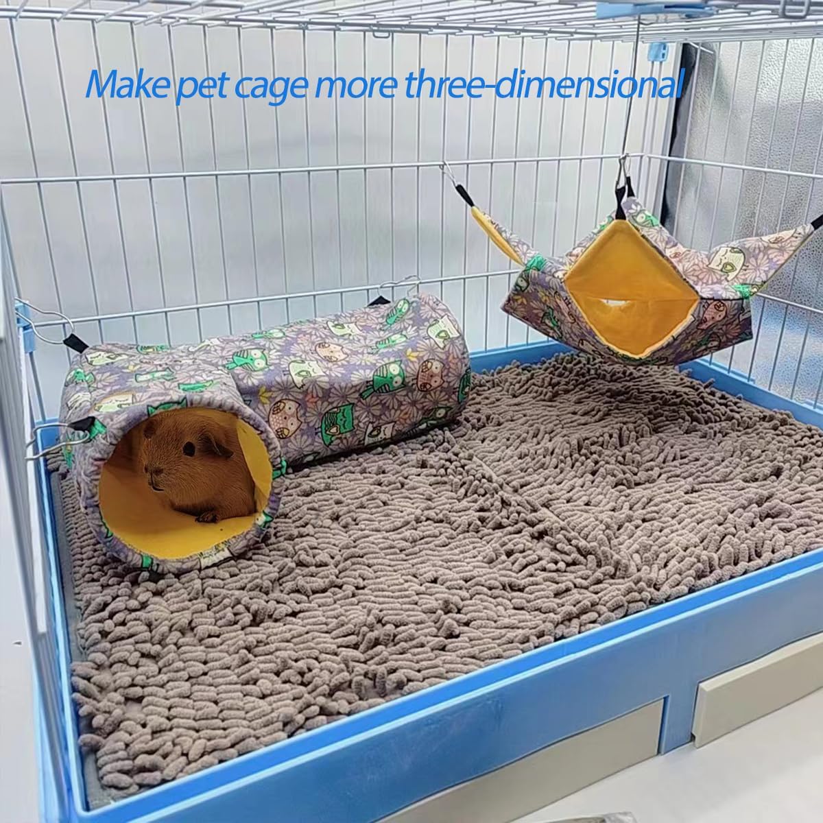 EAEDMY Guinea Pig Rat Ferret Hammock - 6.Hammock&Tunnel-Owl - image 4