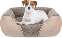 Rectangle Washable Orthopedic Dog Bed for Small - M(25"x 21"x 8") / Beige