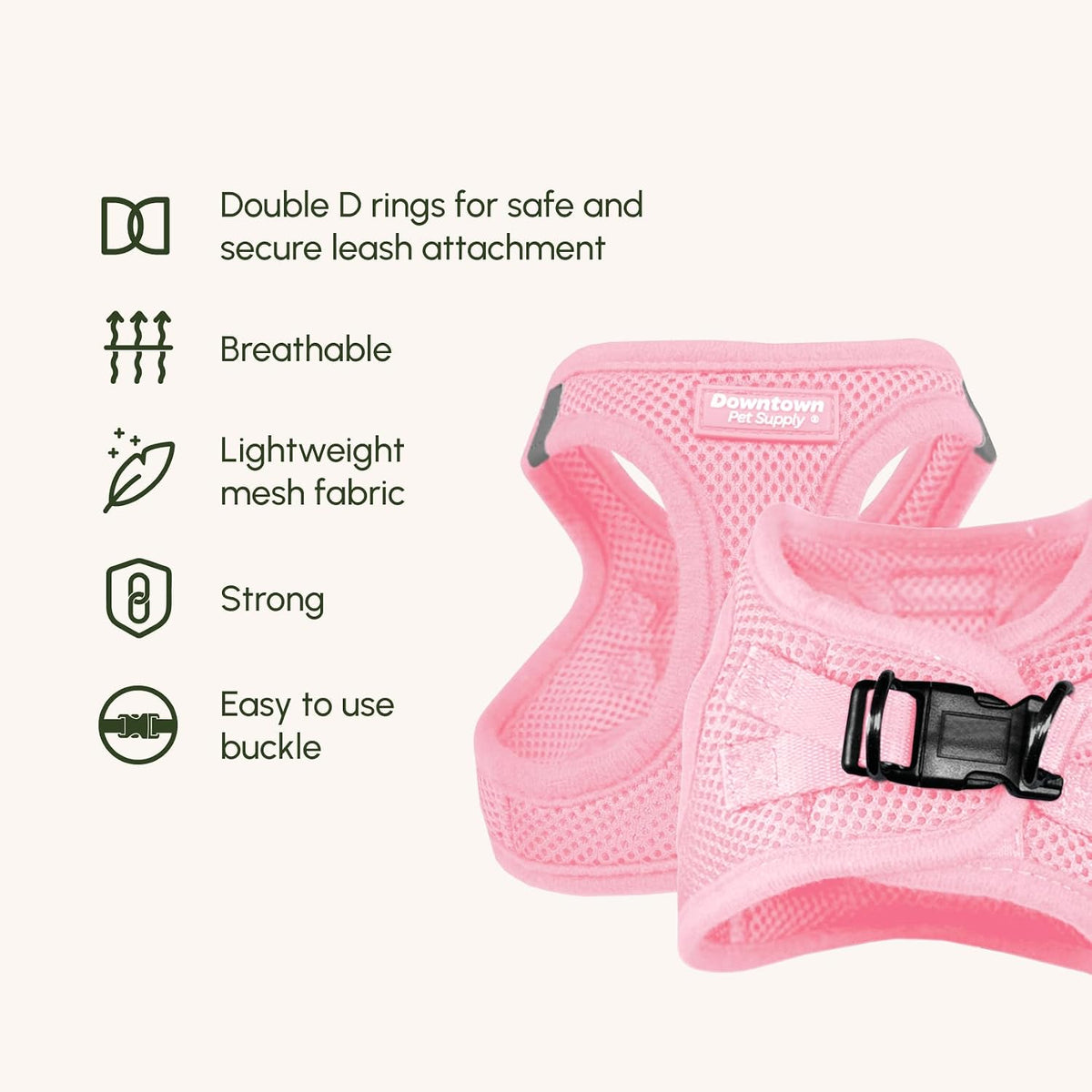 Downtown Pet Supply Step in Dog Harness for Teacup Dogs & Cats No Pull - XX-Small / Baby Pink - image 3