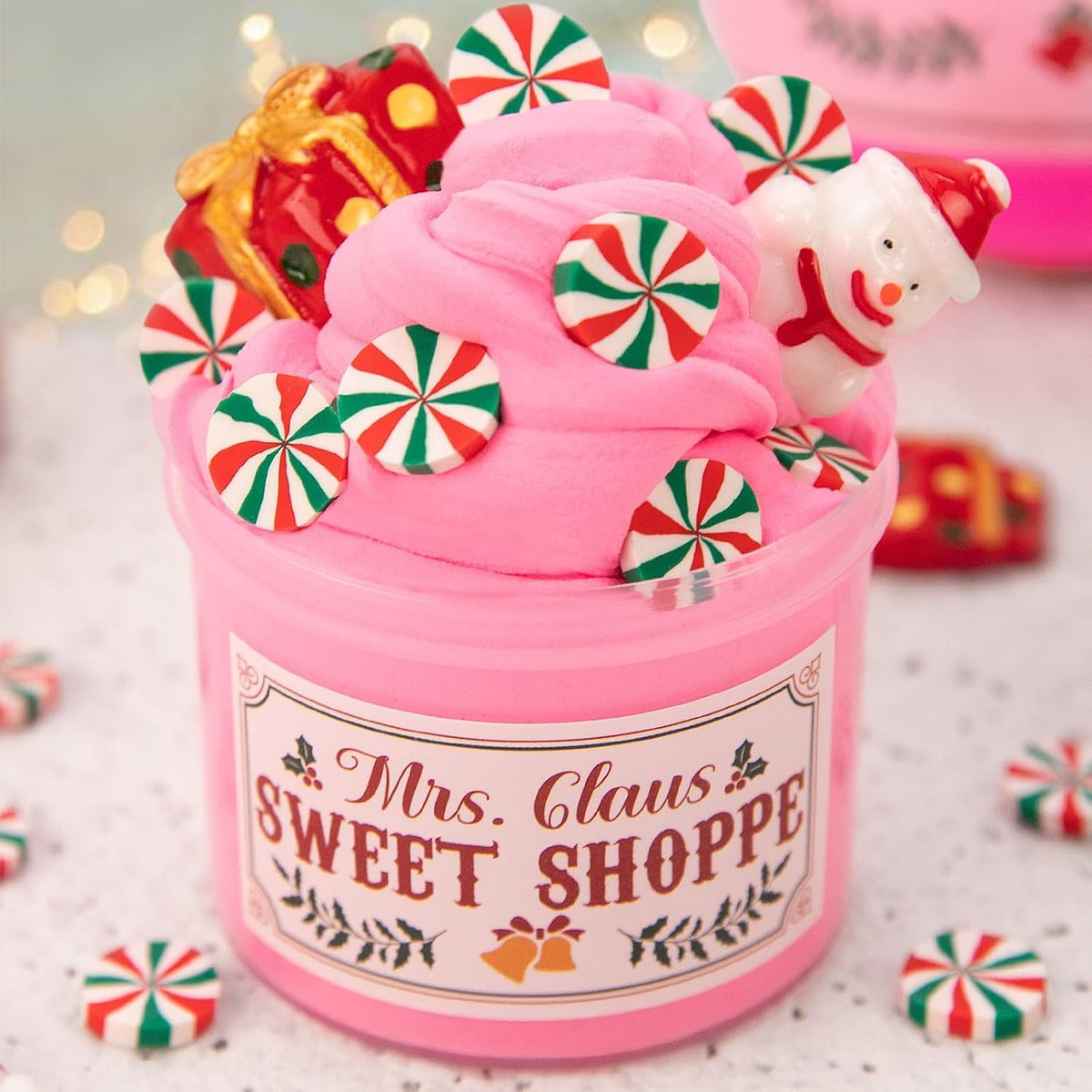 Oriental Cherry Christmas slime balls, 4 pack with holiday themes and mix-ins - view 4