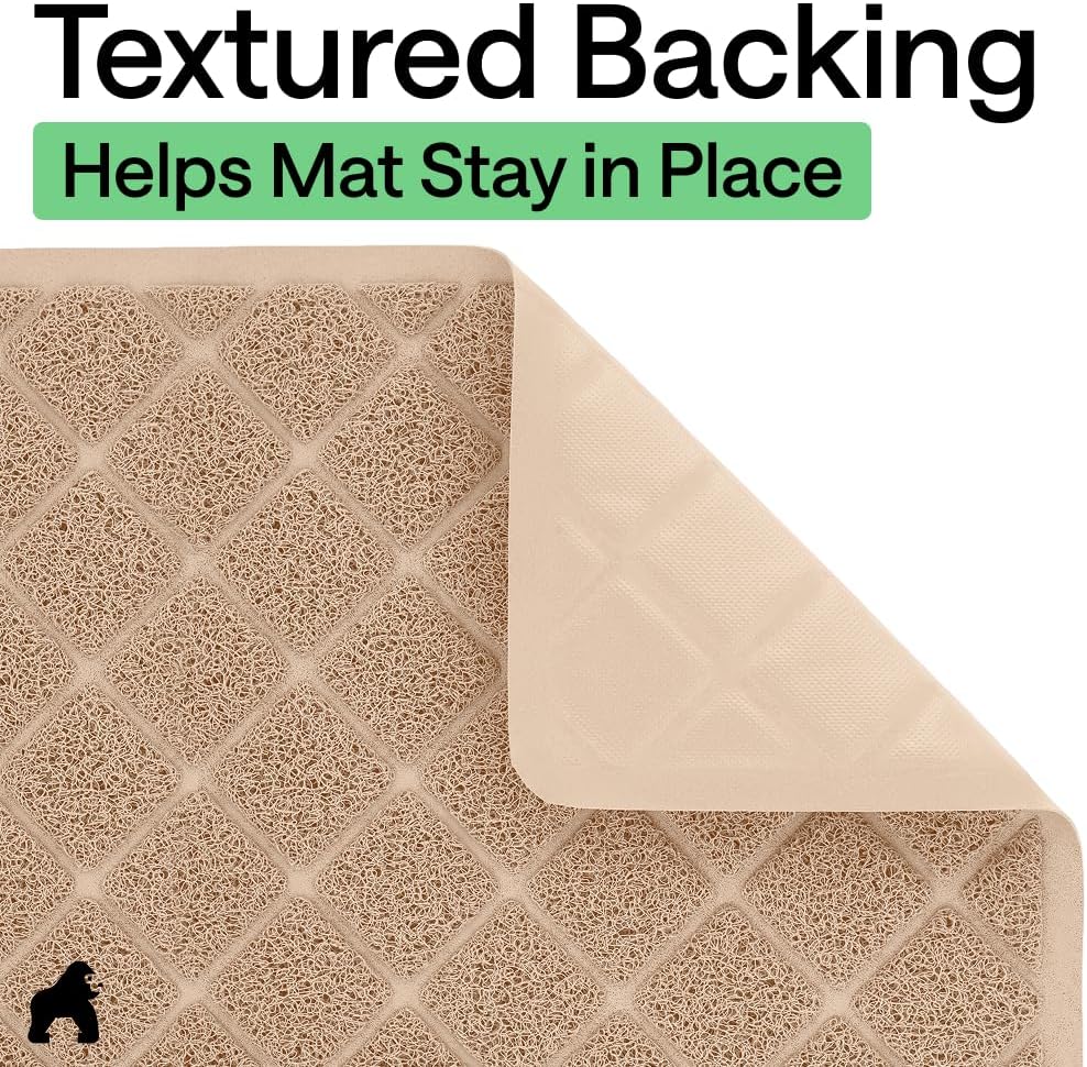 GORILLA GRIP Cat Litter Mat, Coiled Mesh Trapping Mats - Extra Large (40" x 28") / Beige - image 4