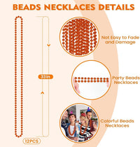 SHAOQINLIN 12 PCS Gold Bead Necklace - Orange - image 2