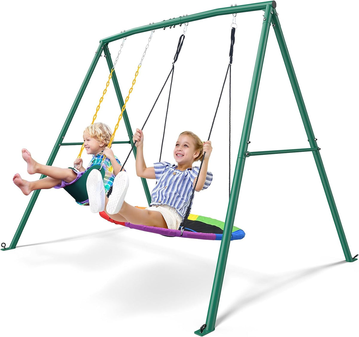 Trekassy 440lbs Swing Sets for Backyard - Green