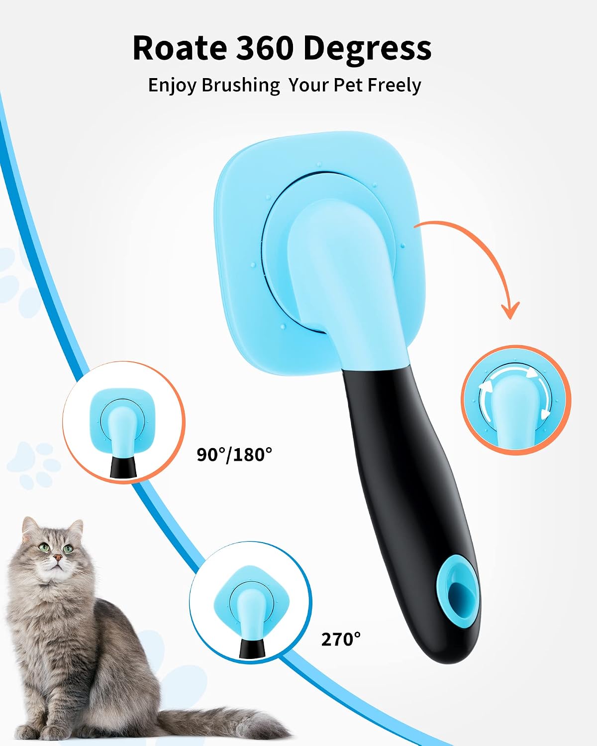 Pet Steam Brush for Dogs & Cats - Small / Blue - image 3