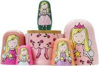 HYCLES Nesting Dolls Russian Matryoshka Wood Stacking Nested Set - ① pink angel - image 3
