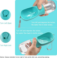 Dog Water Bottle Portable with Food Container & Filter for Travel – Essentials for Dogs - #07 Green / 19oz - image 4