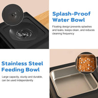 2-in-1 Elevated Dog Bowls, No Spill Water Bowl - Stainless Steel Food Bowl - image 4