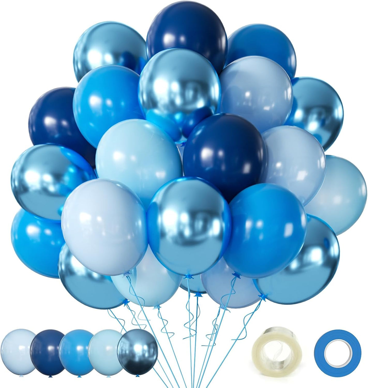 Blue Balloons Metallic Blue Balloon - Blue