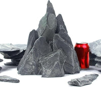 CFKJ [18 Pounds] Natural Slate Stone Rocks, 5 to 7 inch Slate Stone Rocks for Aquascaping, Aquariums, Terrariums, Amphibian Enclosures