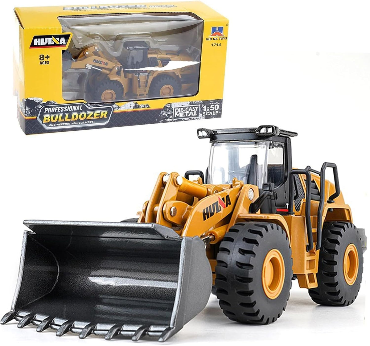 Gemini&Genius diecast wheel loader toy, metal construction vehicle with raising arm - view 3