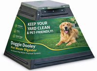 Doggie Dooley Pet Waste Digester, Black with Green - Medium / Leach Bed Style