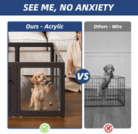 Clear Acrylic Dog Playpen Indoor Pet Pen, 24" H, 10 Panels - Black / 10 / 24"H - image 2