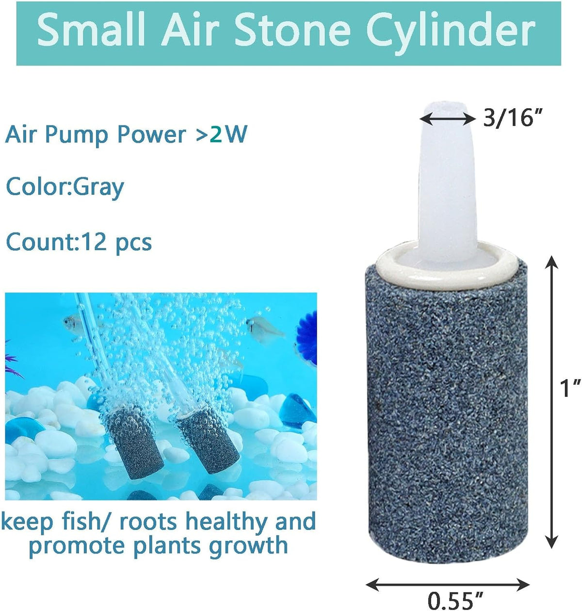 AQUANEAT Aquarium Air Stones 1 inch 12 Pack, Bubble Stone - 1 inch - image 4