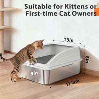 AIPERRO Stainless Steel Litter Box - Silver Grey / Small - image 2