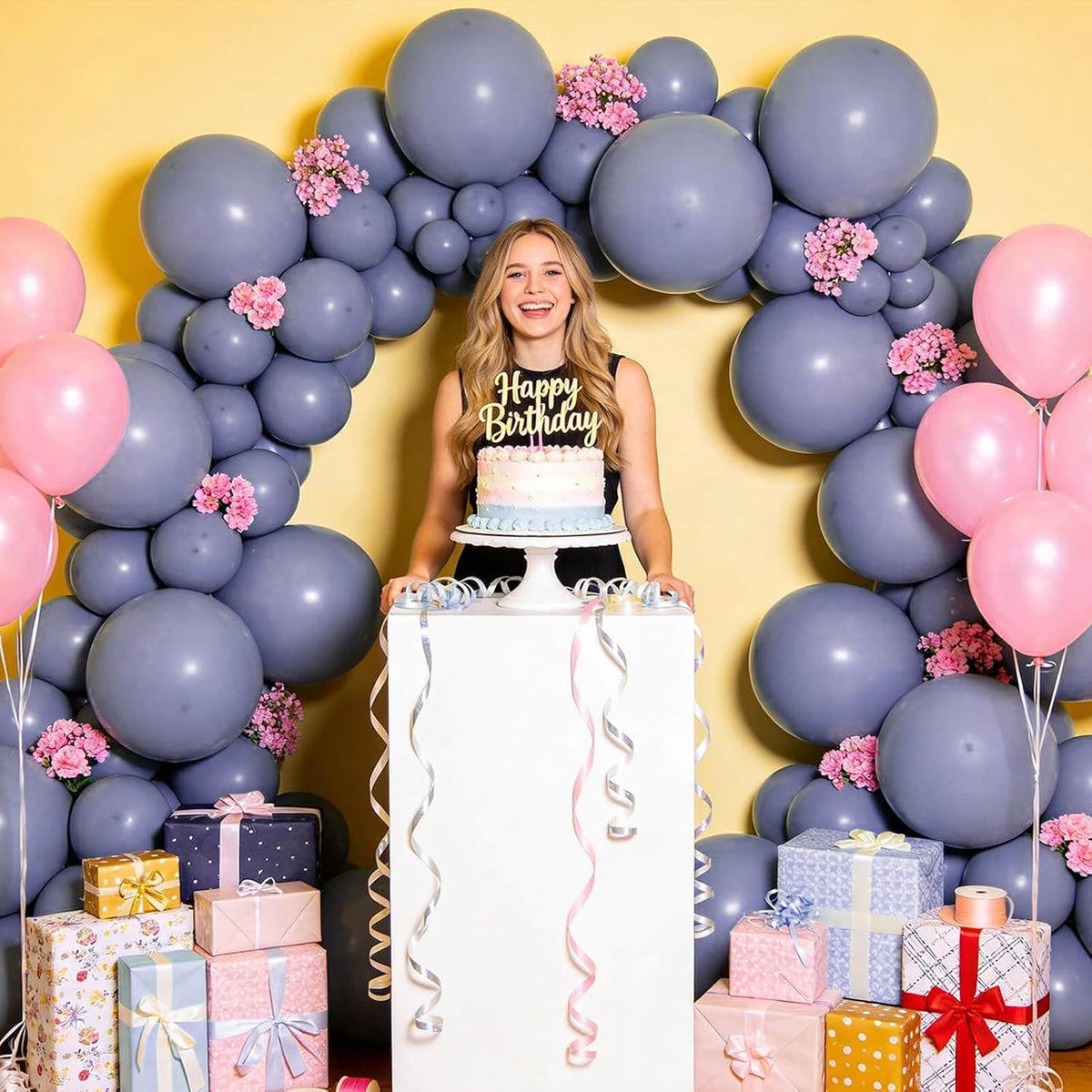 110pcs Black Balloon 12 inch - 12inch(normal) / A06-dusty Blue - image 4