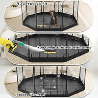 PJYuCien Dog Playpen Bottom Pad, Fits 24 Inch Width 8 Panels Regular Octagon Metal Exercise Pet Playpen, Black (Note:Playpen Not Included)