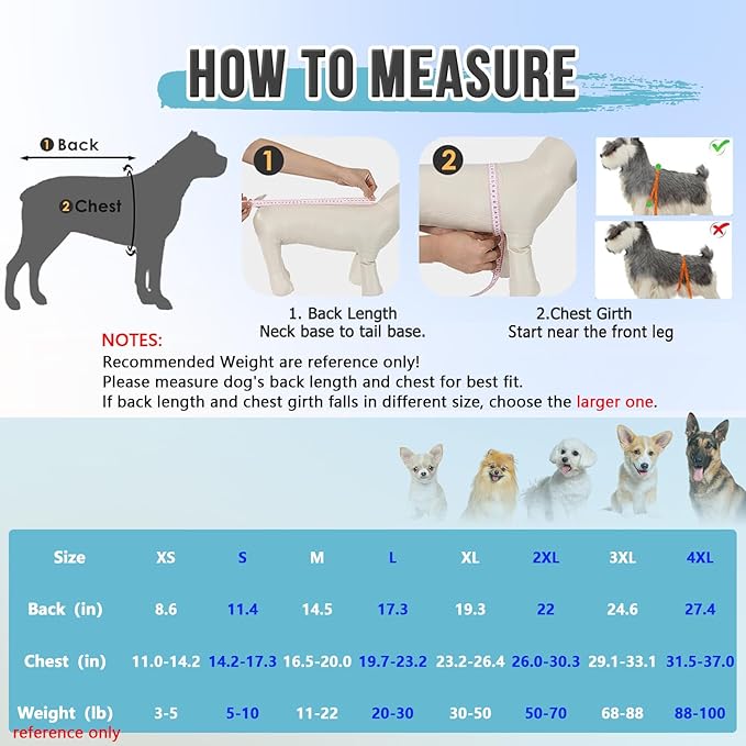 Lukovee Recovery Suit for Dogs, Zipper-On Onesie for Female Male Dog, Abdominal Wounds Cone E-Collar Alternative, Prevent Licking Spay (4XL, Dark Blue)