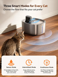 FEELNEEDY Wireless Cat Water Fountain Stainless Steel with Sensor - Stainless Steel Fountain(2 Filters) - image 3