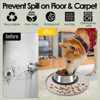 Pet Feeding Mat, Waterproof Anti-Slip Placemats for Dog Cat Bowl Silicone Pet Food Mat, Raised Edge - 1 Beige / 10.9"L x 10.9"W - image 2