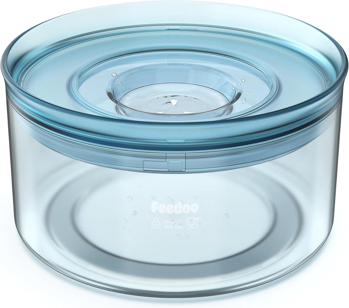 Feedoo 1Gallon No Spill Water Bowl for Dogs - Blue