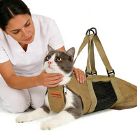 Cinf Cat Restraint Grooming Bag - M (8-12lbs) / Tan