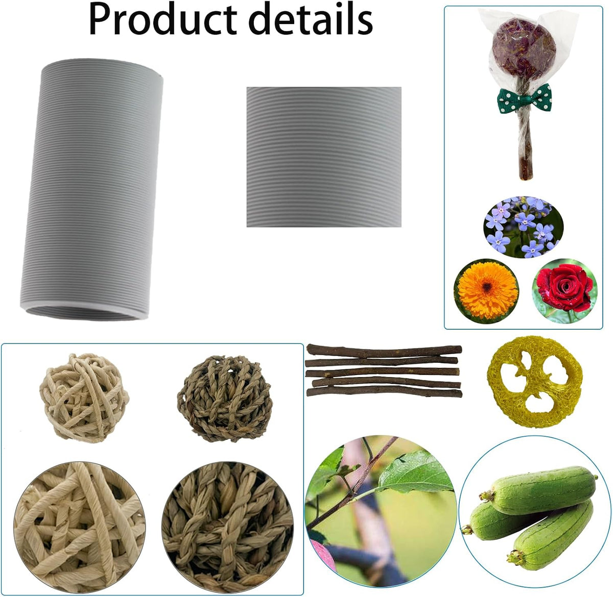 Plastic Hamster Tunnels, Small Animal Tubes - 【Grey】 / 【2 PCS】 - image 2