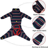Dog Recovery Suit, Abdominal Wound After Surgery Wear, Prevent Licking Wounds, E-Collar & Cone Alternatives, Long Sleeve Postoperative Shirts Dog Pajamas Prevent Shedding(Large, Blue)