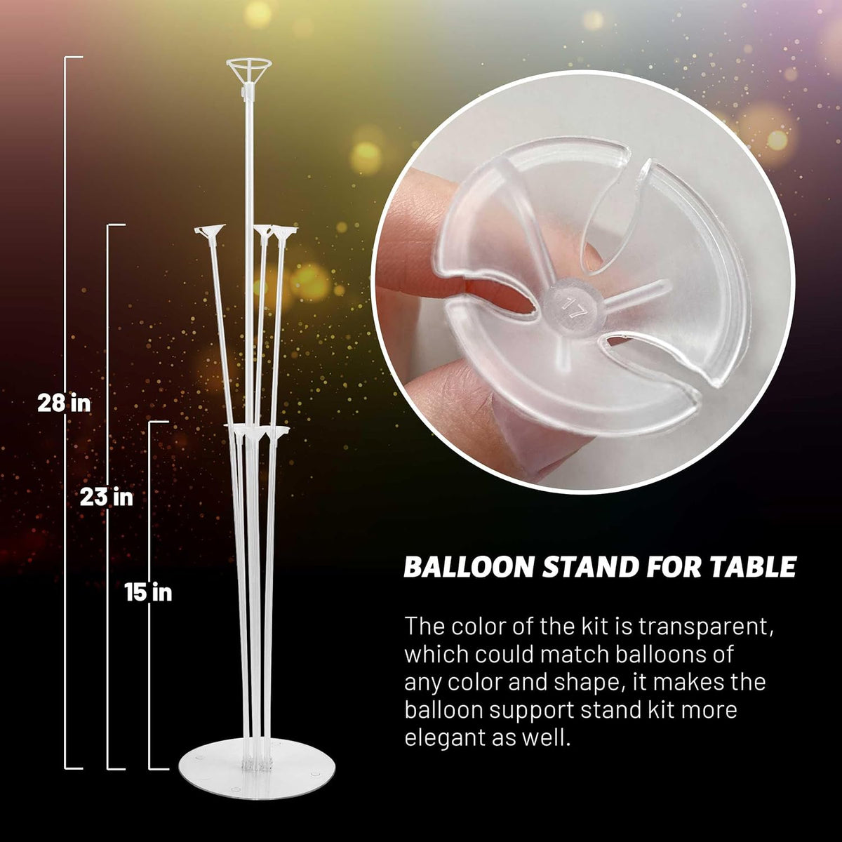 JOYYPOP 4 Sets Balloon Stand Kit For Table - 10 Pack Clear - image 2