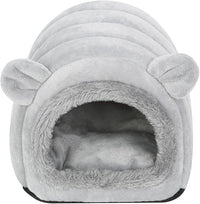 Hedgehog Bed Cave Nest Hideout, Hamster Guinea Pigs Small Animals Cage Supplies Warm House-Gray