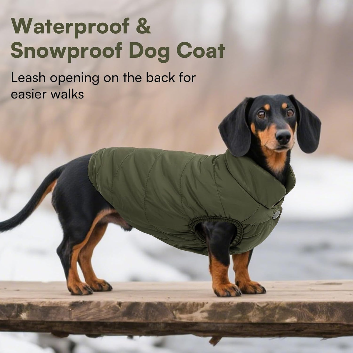 ASENKU Dog Winter Coat Dog Fleece Puffer Jacket for Small Medium - X-Large / Armygreen - image 4