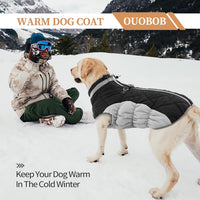 Dog Winter Jacket Cozy Reflective Waterproof Windproof Warm Pet - XXX-Large / Black - image 2