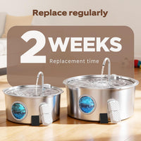 Dog Water Fountain for Large Dogs: Stainless Steel Dog Fountain Water - Replacement：8 Filters +8 Sponges - image 3
