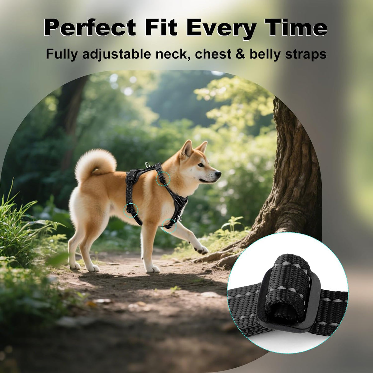 Plutus Pet No Pull Dog Harness with Leather Accents - S / Black - image 2