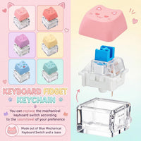6 Pcs Keyboard Fidget Toy Keyboard Fidget Keychain - Pastel / Cat / 6 - image 3