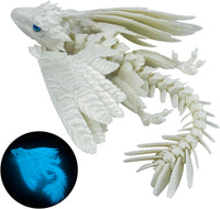 Feathered Wyvern Dragon, 3D Printed Dragon - Noctilucent Blue( Glows in the Dark )