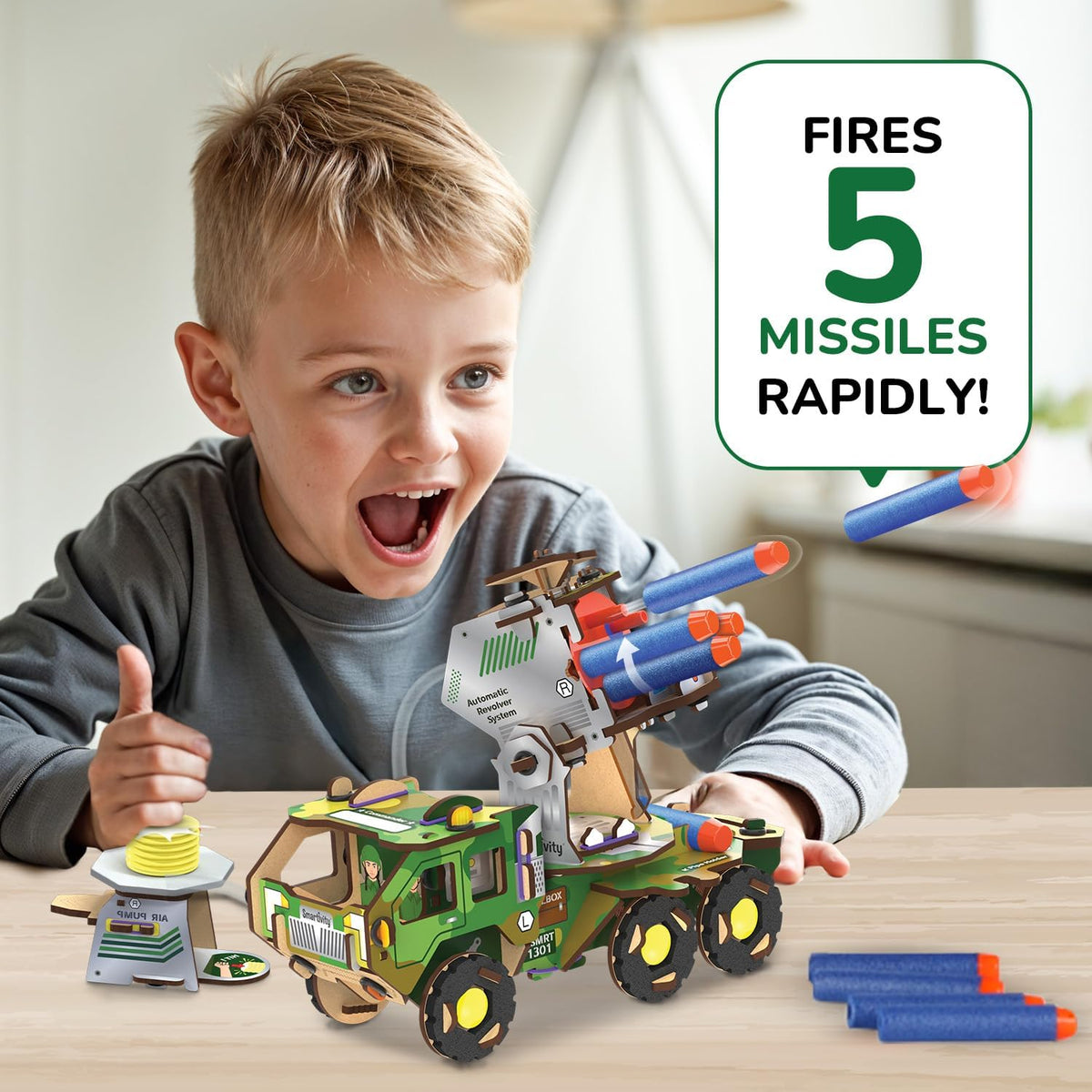 Smartivity DIY Rocket Launcher STEM Kit for Kids 6-12 Years – Fun for Kids & Family - Military Truck - image 2