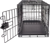 Amazon Basics Portable, Foldable Metal Wire Small Dog Crate with Removable Tray, Divider Panel - 30.0"L x 19.0"W x 21.0"H / Single Door w/ Divider - image 3