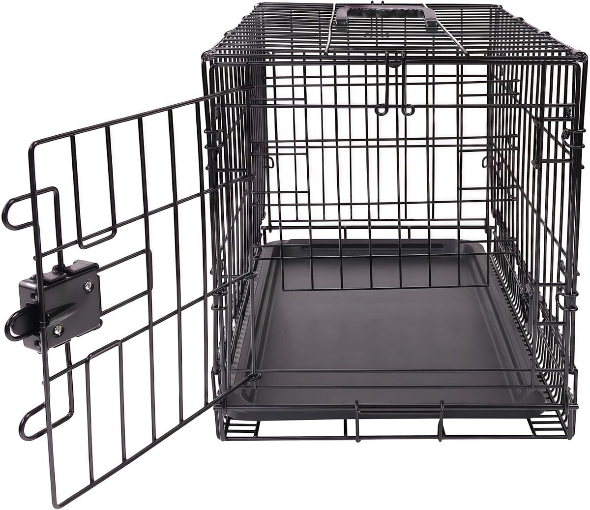 Amazon Basics Portable, Foldable Metal Wire Small Dog Crate with Removable Tray, Divider Panel - 30.0"L x 19.0"W x 21.0"H / Single Door w/ Divider - image 3